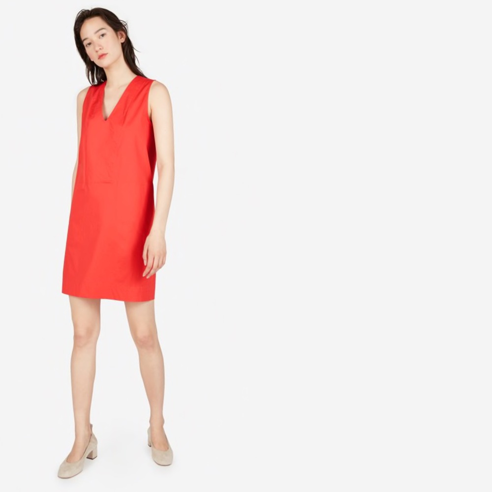Everlane Clean Cotton V Neck Dress Size 0